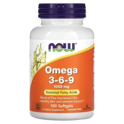 БАДы для мужчин и женщин NOW Omega-3-6-9 1000 мг  (100 капс)