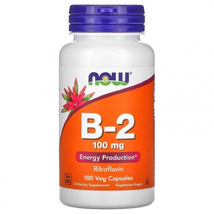 B2 (Рибофлавин) NOW NOW B-2 100 mg 100 vcaps  (100 vcaps)
