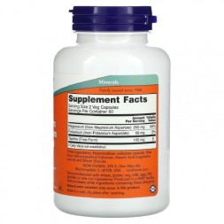Комплексы витаминов и минералов NOW NOW Magnesium &amp; Potassium Aspartate 120 vcaps  (120 vcaps)