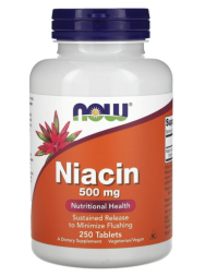 Комплексы витаминов и минералов NOW Niacin 500 mg   (250 tabs)