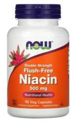 Комплексы витаминов и минералов NOW Niacin 500 mg   (90 vcaps)